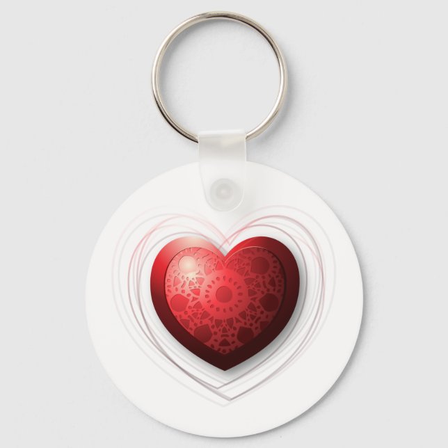 Porte-clés Coeur rouge, porte - clé (Recto)