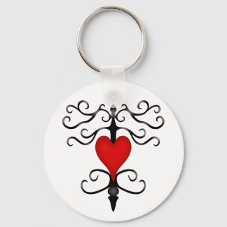 Porte-clés Coeur rouge romantique mignon