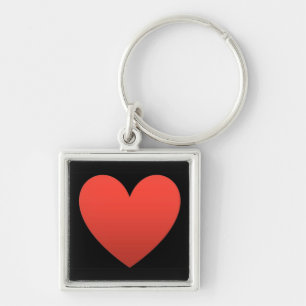 Porte-clés Coeur rouge sur noir - Porte - clé