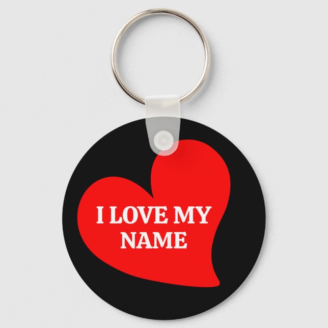 PORTE-CLÉS COEUR ROUGE TRENDY J'AIME MA VALENTINE ROMANTIQUE  (Recto)