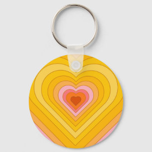Porte-clés Coeur super à couche rétro