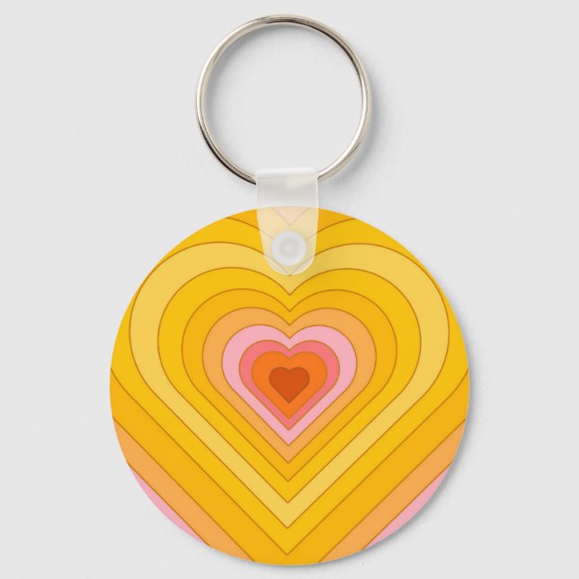 Porte-clés Coeur super à couche rétro (Recto)