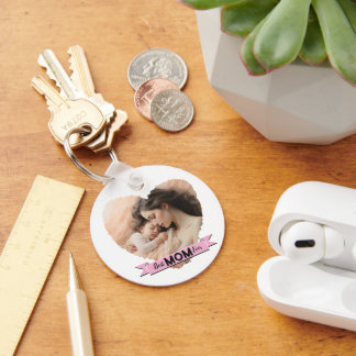 Porte-clés Coeur toi, meilleur maman jamais ruban