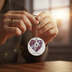 Porte-Clés - Cœur Violet