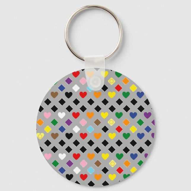 Porte-clés Cœurs Arc-en-Ciel (Recto)
