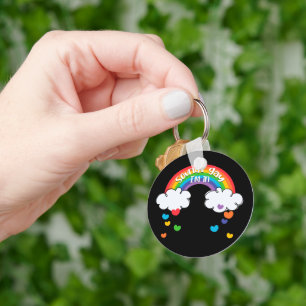 Porte-clés Coeurs Arc-en-ciel colorés Sons Gay Je suis dans