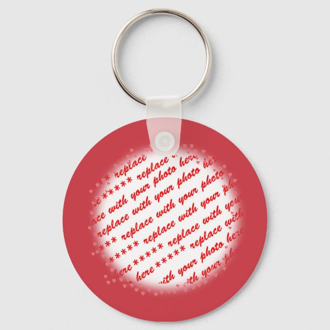 Porte-clés Coeurs autour de votre Modèle photo (Recto)