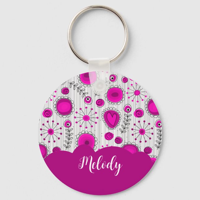 Porte-clés Coeurs blancs rose blanc blanc blanc blanc blanc b (Recto)