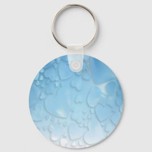 Porte-clés Coeurs bleu clair Abstraits
