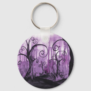 Porte-clés Coeurs cachés Arbres Imaginaire surréaliste Paysag