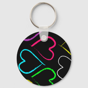 Porte-clés coeurs colorés