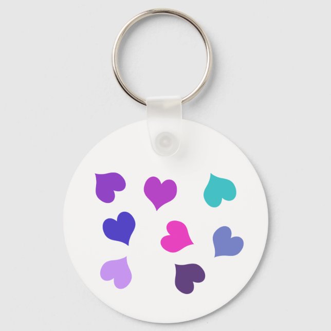 Porte-clés Coeurs colorés mignons (Recto)