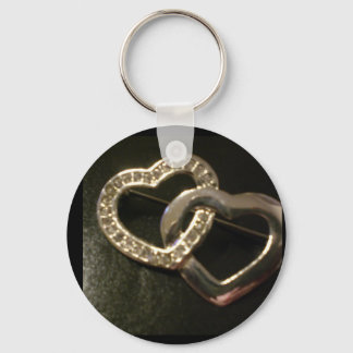 Porte-clés Coeurs d'amour double enchaînés