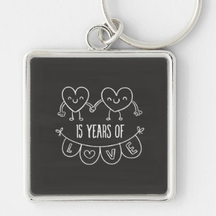 Porte-clés Coeurs de calèche-cadeaux du 15e anniversaire