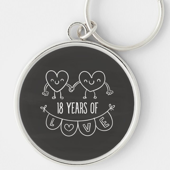 Porte-clés Coeurs de calèche-cadeaux du 18e anniversaire (Devant)