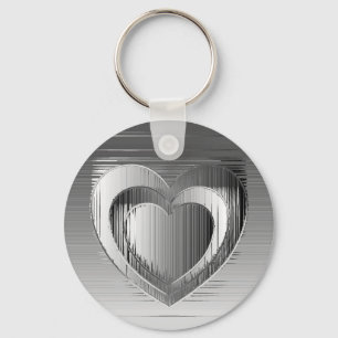 Porte-clés Coeurs de chrome poli