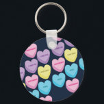 Porte-clés Coeurs de conversation Pastel<br><div class="desc">Ce design présente 4 couleurs différentes de coeurs de conversation,  rose,  bleu,  jaune et violet. Chaque couleur a un message écrit dessus dans une police de bulles,  ma chérie,  enfant sauvage,  rebelle et je t'aime.</div>