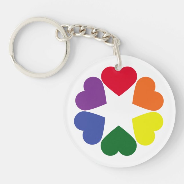Porte-clés Coeurs de fierté LGBT (Devant)