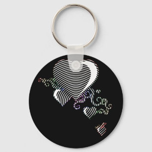 Porte-clés coeurs de gribouillis. jetez un sort sur moi