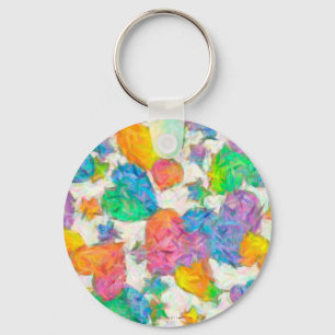Porte-clés Cœurs de la Saint-Valentin pastel impressionniste
