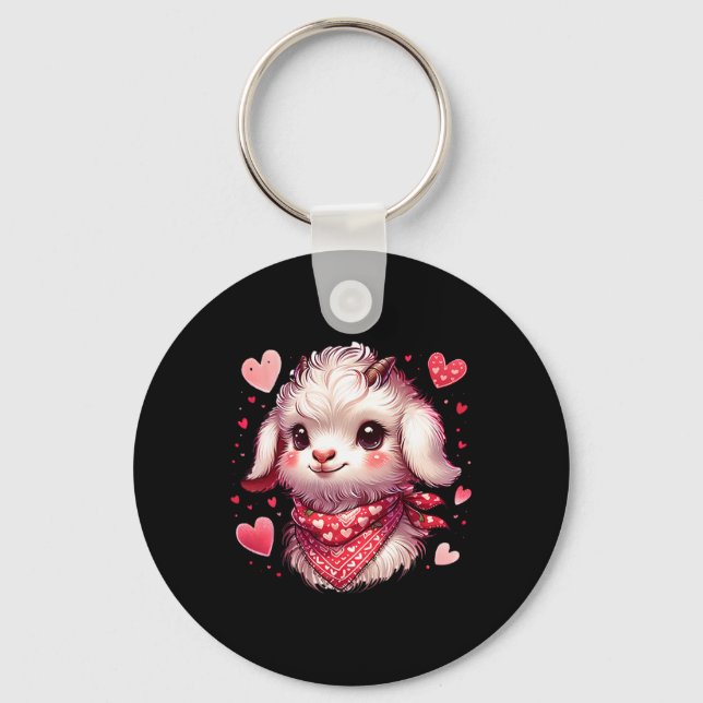Porte-clés Cœurs de Saint-Valentin de chèvre (Recto)
