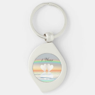 Porte-clés Coeurs papier du 1er anniversaire