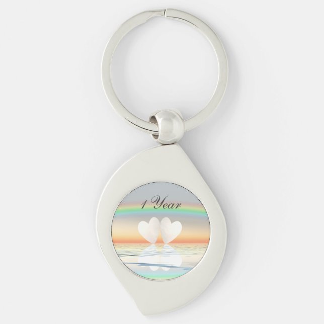 Porte-clés Coeurs papier du 1er anniversaire (Devant)