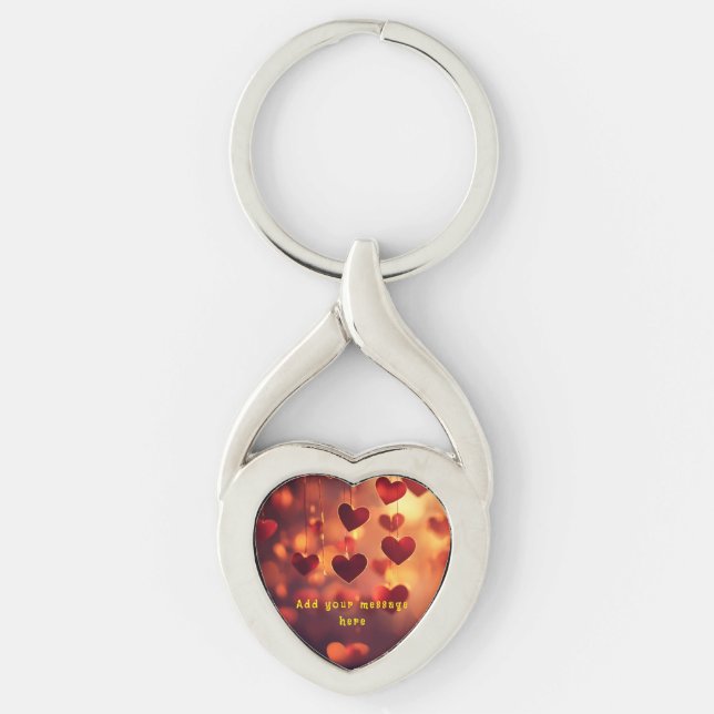 Porte-clés coeurs pendus - Personnalisable (Devant)