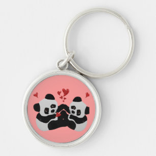 Porte-clés Coeurs précieux de panda