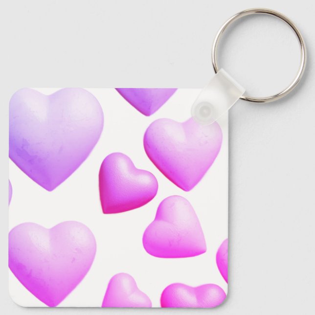 Porte-clés Cœurs remplis d'amour vrai fond blanc (Dos)
