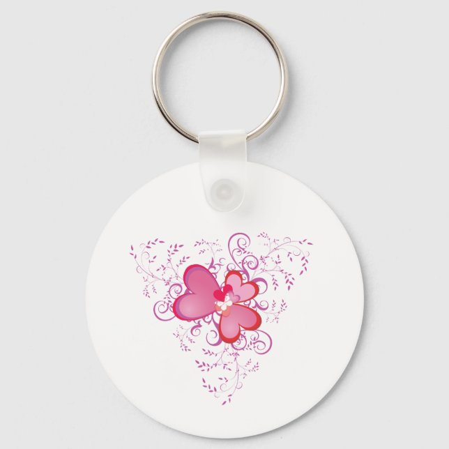 Porte-clés Coeurs roses (Recto)