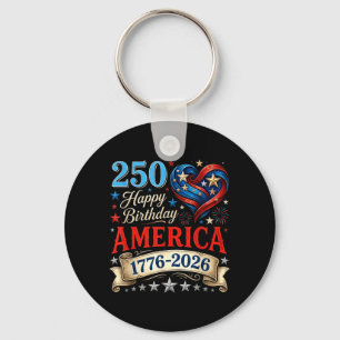 Porte-clés Cœurs USA 1776 2026 4 juillet 250e anniversaire Ét