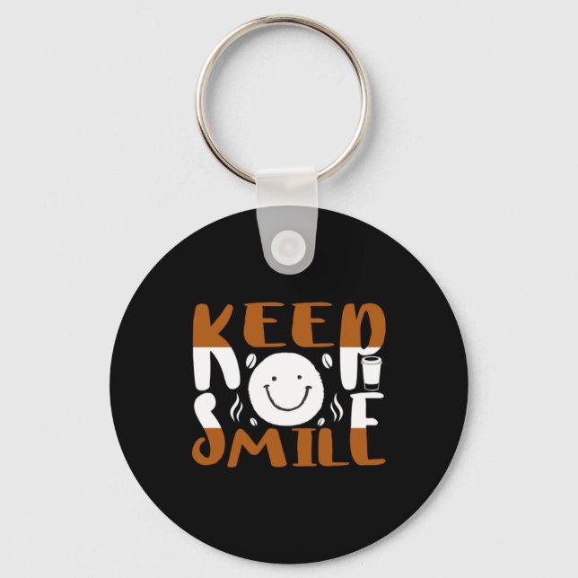 Porte-clés Coffe Art Keep Smile (Recto)
