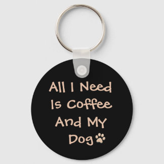 Porte-clés Coffee and Dog Lover Quote Minimal Design