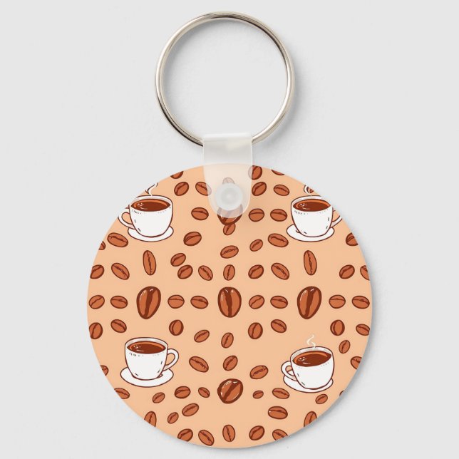Porte-clés Coffee Beans Cups Cozy Pattern (Recto)