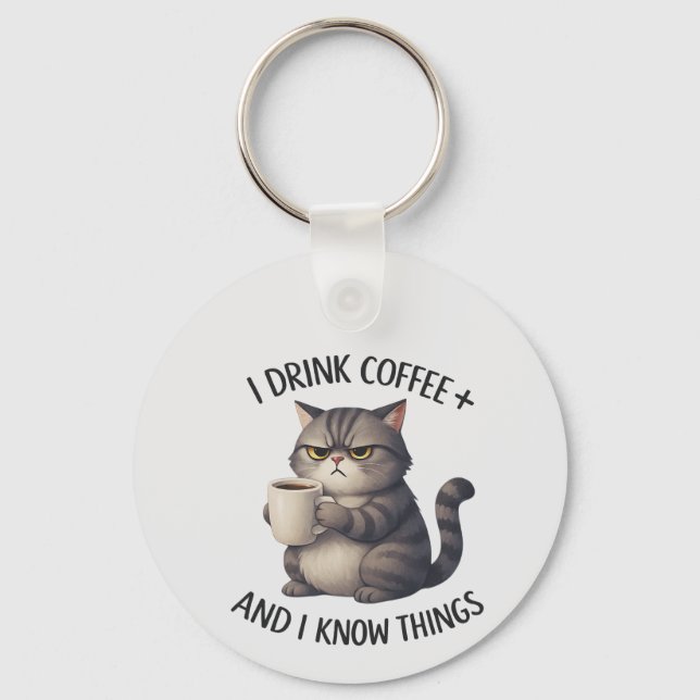 Porte-clés Coffee Cat Wisdom (Recto)