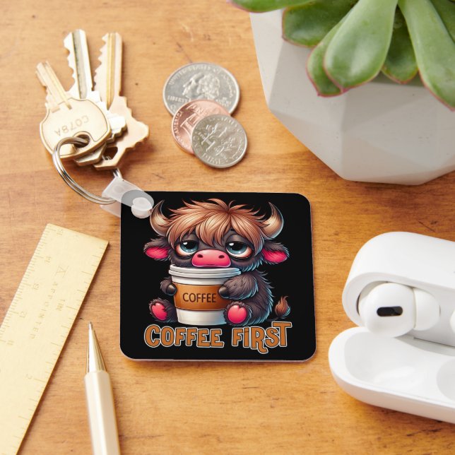 Porte-clés Coffee First Coffee Lover Gifts  (Bureau)