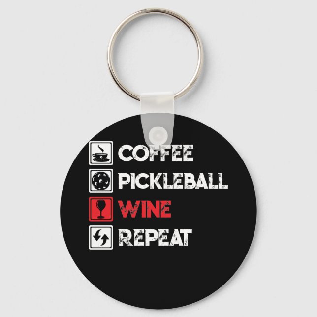 Porte-clés Coffee Pickleball Wine Repeate (Recto)