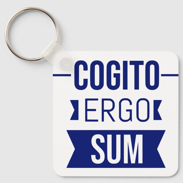 Porte-clés Cogito ergo sum - phrase latine (Recto)
