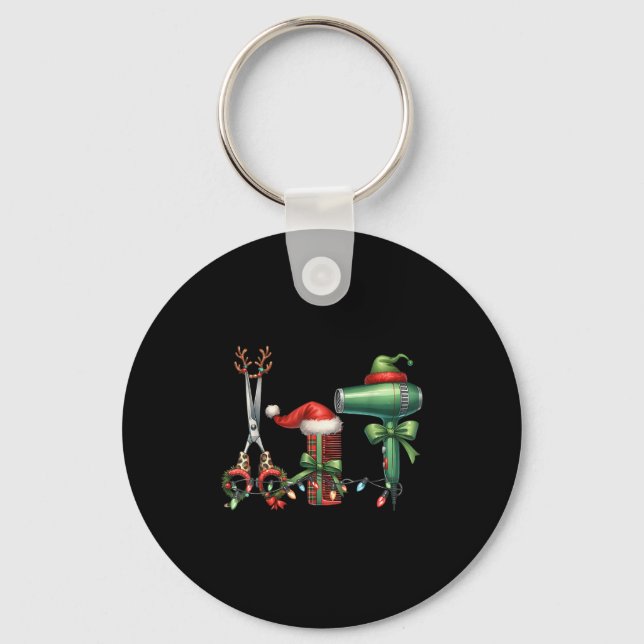 Porte-clés Coiffeur Noël Coiffeuse licenciée Coiffeuses (Recto)