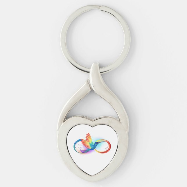 Porte-clés Colibri arc-en-ciel avec symbole Infinity (Devant)