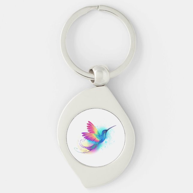 Porte-clés Colibri arc-en-ciel exotique (Devant)