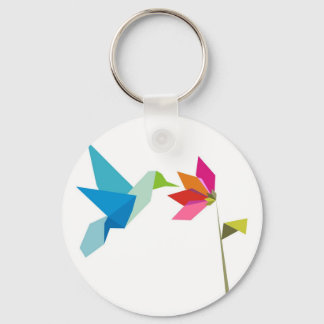 Porte-clés Colibri d'origine et fleur