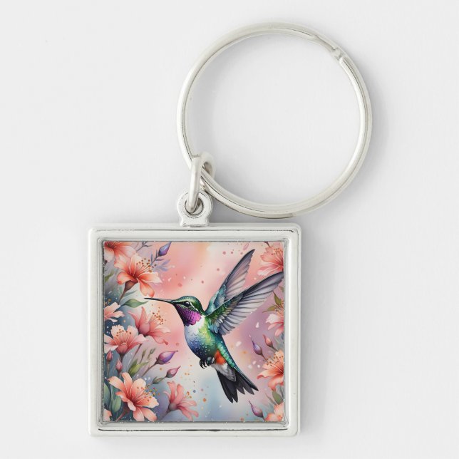 porte-clés colibri floral (Devant)