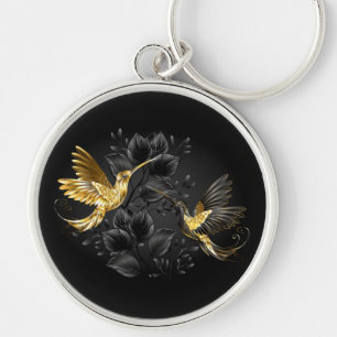 Porte-clés Colibri noir et or