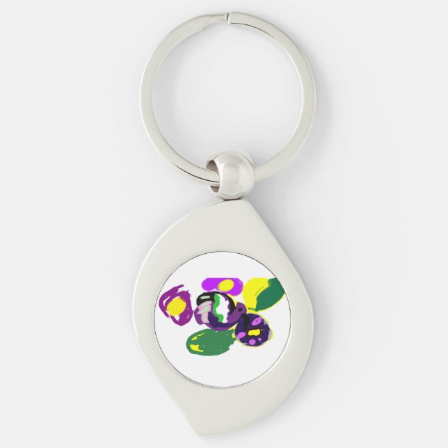 Porte-clés Colibri pourpre et fleurs  (Devant)