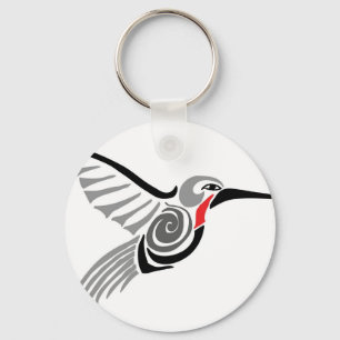 Porte-clés colibri rouge de gris de gorge-ed
