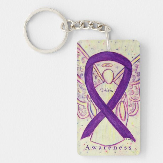 Porte-clés Colitis Angel Purple Awareness Porte - clé (Devant)
