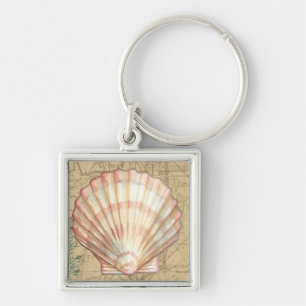 Porte-clés Collage côtier de carte