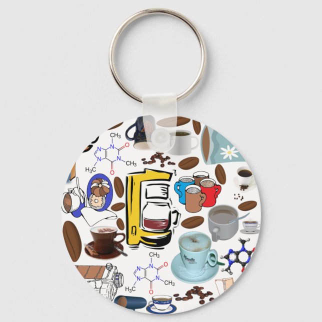 Porte-clés Collage de café (Recto)